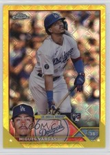 2023 Topps Chrome Logofractor Edition Yellow Refractor 15/75 Miguel Vargas 1b32
