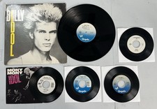 Lot of Blly Idol Records - (1) LP Recrod & (4) 45 RPM Records