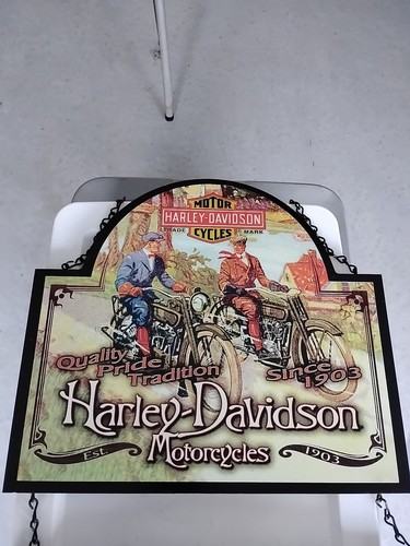 Harley-Davidson Vintage Motorcycles Open Sign Dekor - Bild 2 von 8