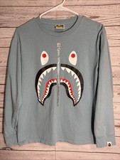 BAPE Shirt ?? Men?s Medium Long Sleeve A Bathing Ape Shark Logo