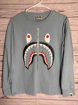 BAPE Shirt   Men s Medium Long Sleeve A Bathing Ape Shark Logo