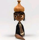 Mid Century Modern Wooden Figurine Israel  Frank Meisler Jaffa Art