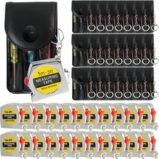72 Pcs Mini Screwdriver Keychain Tape Measure Keychains Set Retractable...