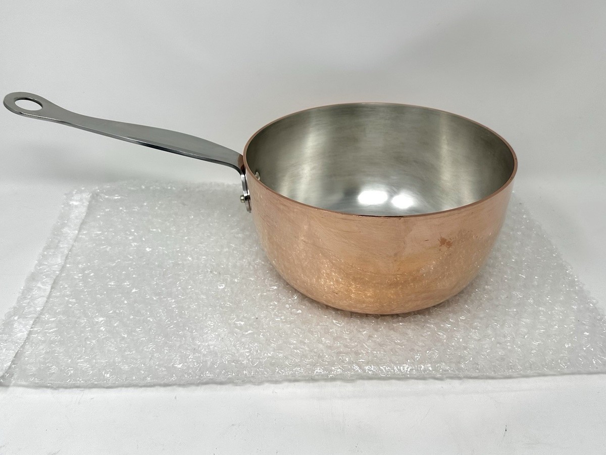 Vintage COHR DENMARK Copper Saucepan LARGE SIZE 8 x 4 Pot silver