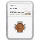 1896 MS-62 RB NGC Indian Head Cent w/ Lots of Original Red - Beauty!