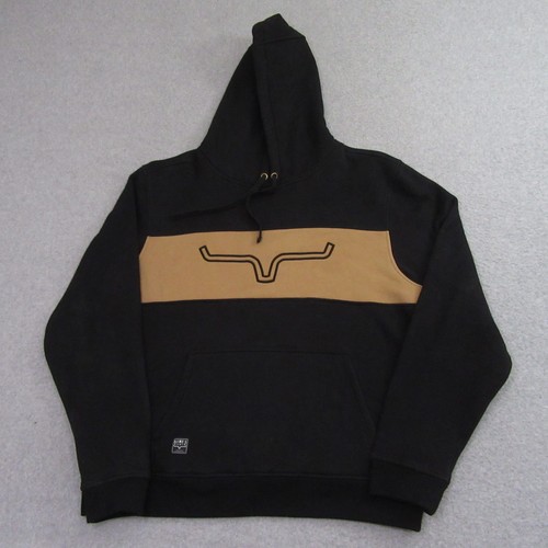 Kimes Ranch Mens Pullover Hoodie L Black Hooded Cotton Polyester Pocket - Picture 2 of 9