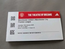 Souvenir Man Utd gegen Man City Ticket 17.01.26 Carrick 1. Spiel 2:0 Sieg