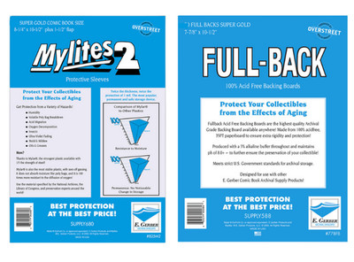 Combo Set'' E Gerber Mylites 2 Mil 50  Mylar Bags & 50 Full Back Boards