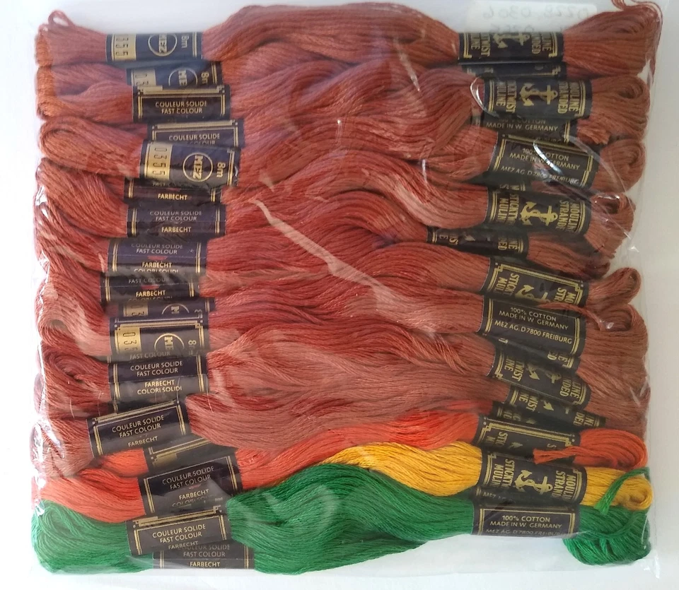 85+ Skein Anchor MEZ 8m Cotton Embroidery Floss Lot Mostly Browns and Beige NOS - Image 3 of 4
