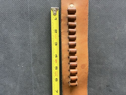 Cintura munizioni in pelle creatore sconosciuto parziale .22 senza segni di fabbricazione - Foto 3 di 9