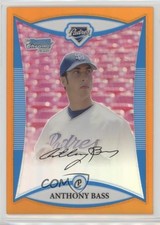 2008 Bowman Draft Prospects Chrome Orange Refractor 9/25 Anthony Bass 9oy