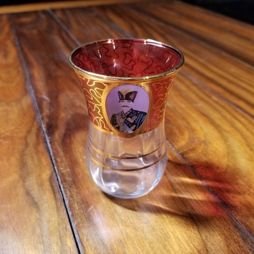 Vtg 3 Persian Qajar Naser al-Din Shah Portrait Shot Glasses ISC - Picture 4 of 8