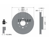 2X Textar Bremsscheibe Vorderachse 240,5Mm 92118003