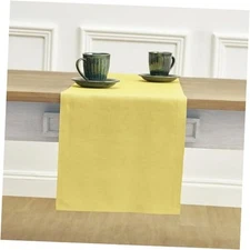  Linen Table Runner 72 Inches Long - 100% Pure 14 x 72 Inch Sunshine Yellow
