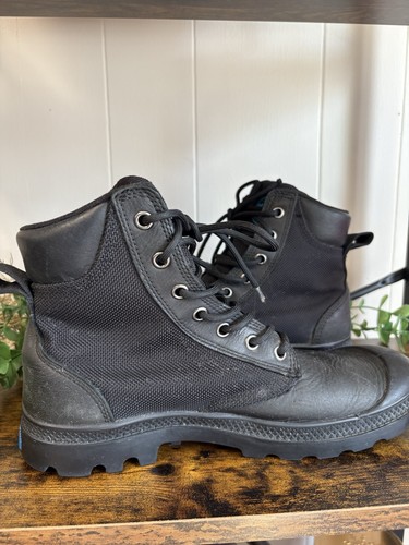 Palladium black and blue high top lace up worker hiking boots-W8.5 M7 - Picture 6 of 13
