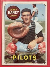 1969 Topps Larry Haney #209 Vintage Baseball Seattle Pilots