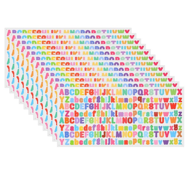 "12 BöGen Buchstabenaufkleber 2500 StüCk 1/2\" Vinyl Buchstaben Regenbogen"-image