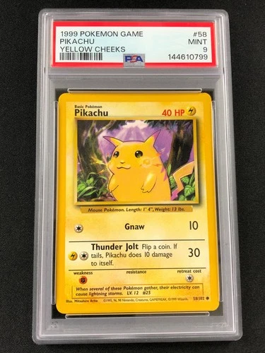Pokemon 1999 Pikachu 58/102 PSA 9