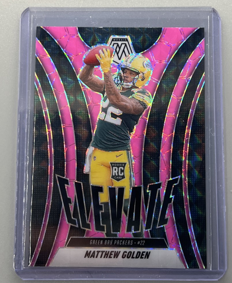 2025 Panini Mosaic - Elevate Matthew Golden #3 Mosaic Pink Fluorescent Prizm...