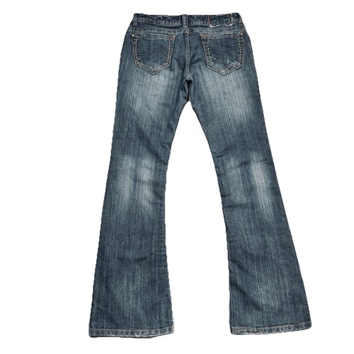Unionbay True Boot Cut Jeans 3 Blue Distressed Stretch Juniors Measure 29 x 29.5 - Picture 2 of 9