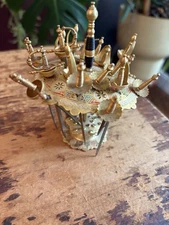 Vintage Toledo Miniature Sword Cocktail Picks & Two Tier Holder Set of 18 