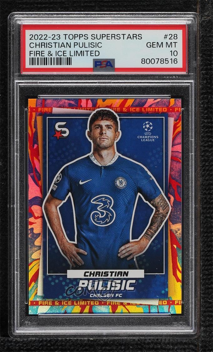 2022 Topps UEFA Club Competitions Superstars Fire & Ice Christian Pulisic 0i1b