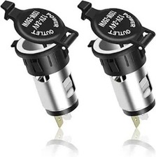Universal 12v Car Cigarette Lighter Socket With Waterproof Cover Color 2pcs
