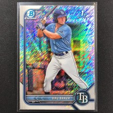 2022 Bowman Chrome DRU BAKER 1st Bowman Prospect Shimmer Refractor #176
