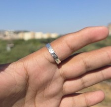 Handmade Hammered Silver Band Ring Minimalist Unisex Ring Textured Sterling Ring