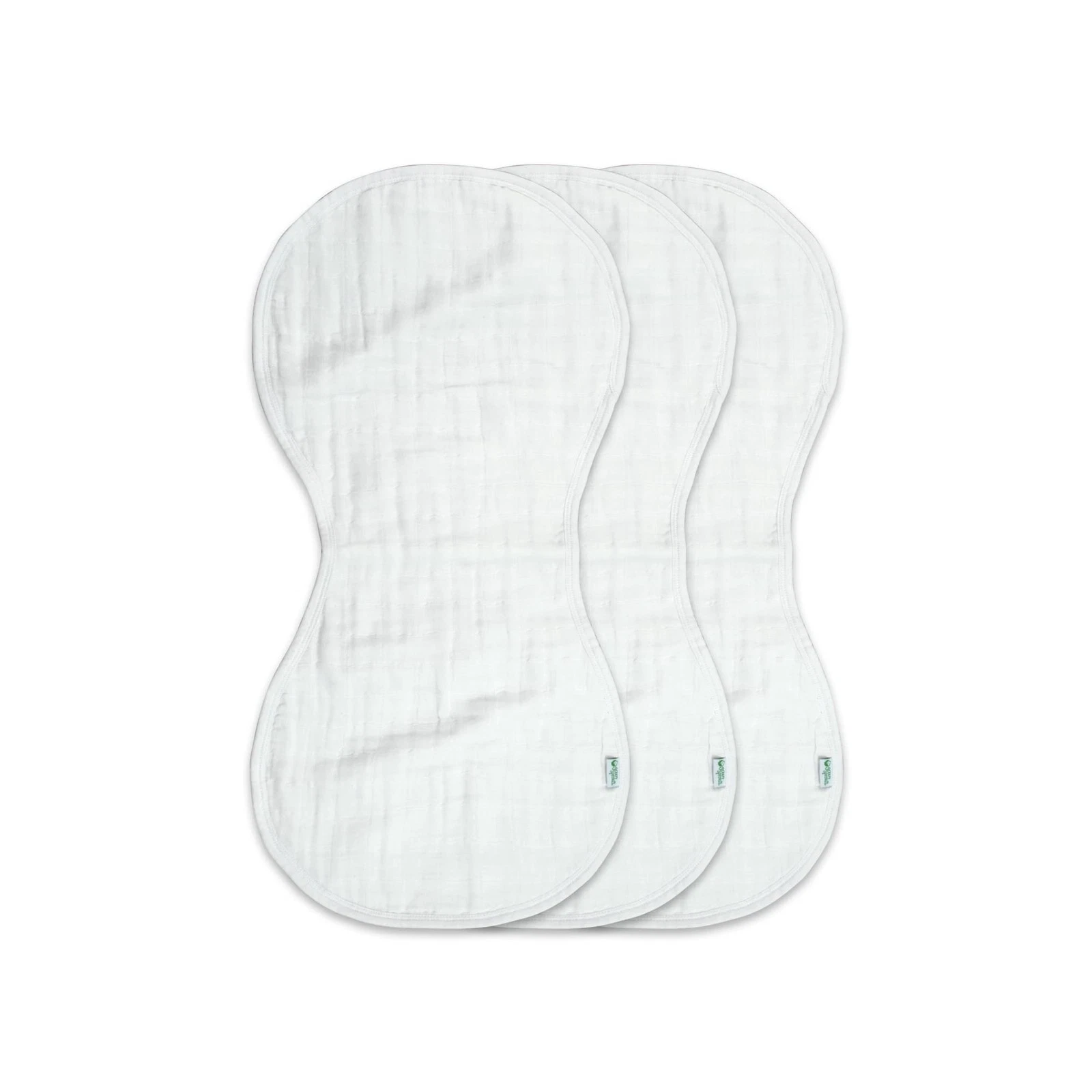Organic Cotton Muslin Baby Burp Cloth 4 Layer Absorbent Soft White 1 Pack