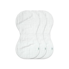 Organic Cotton Muslin Baby Burp Cloth 4 Layer Absorbent Soft White 1 Pack