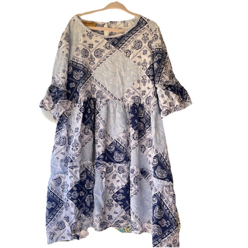 Wrangler Cowgirl Bandana Girls Western Dress Bandana Blue White Paisley Size M - Picture 2 of 7