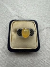 4.7g VTG Sterling Silver 925 Yellow Stone Ring Size 7.75
