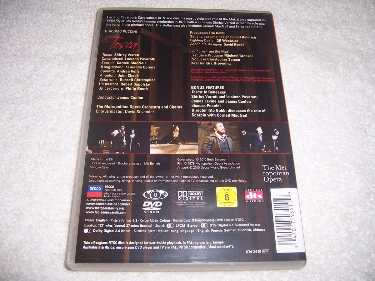 Tosca (DVD) Puccini Opera 44007434109| eBay