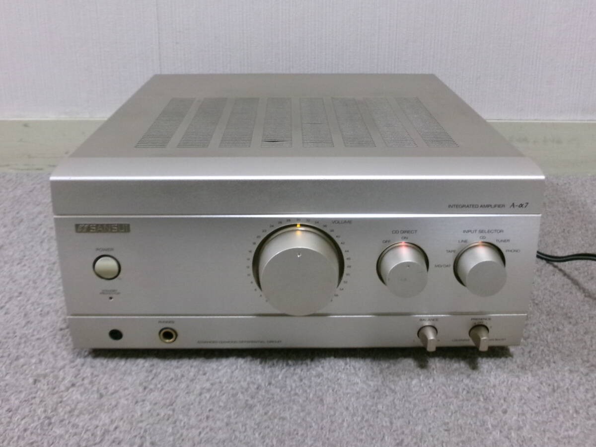 サンスイ A-α7+T-α7 Sansui A-α7 Integrated Stereo Amplifier Vintage Japan Silver