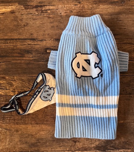 UNC North Carolina Tarheels Dog Sweater - Small - Plus Bandana Collar