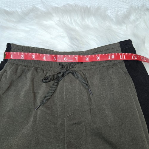 Real Essentials Boys FLEECE Lined Shorts - 3 pack Large GREEN GRAY BLACK - Picture 5 of 10