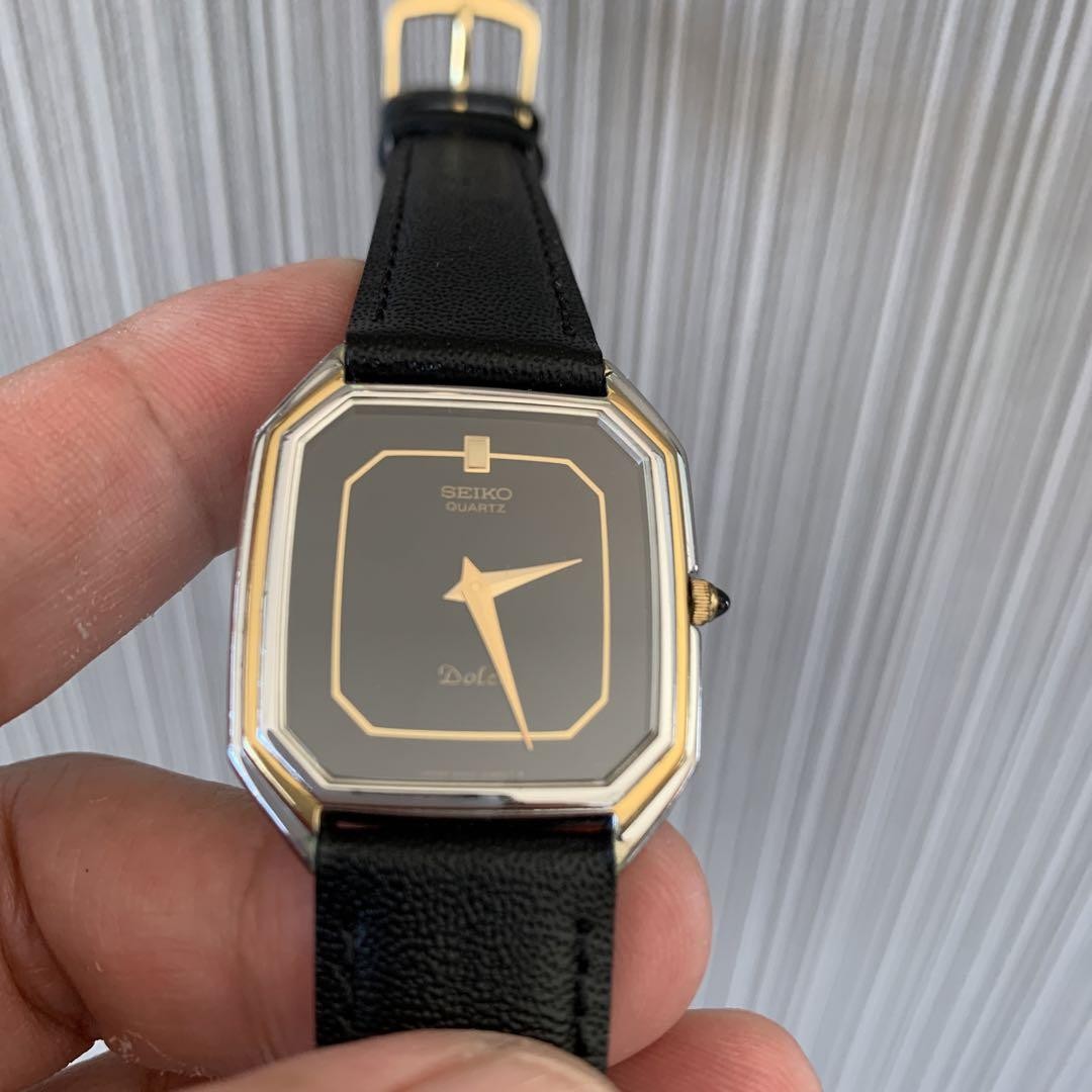 Seiko Dolce 90s Octagon Quartz Watch Palladium Bezel Ultra