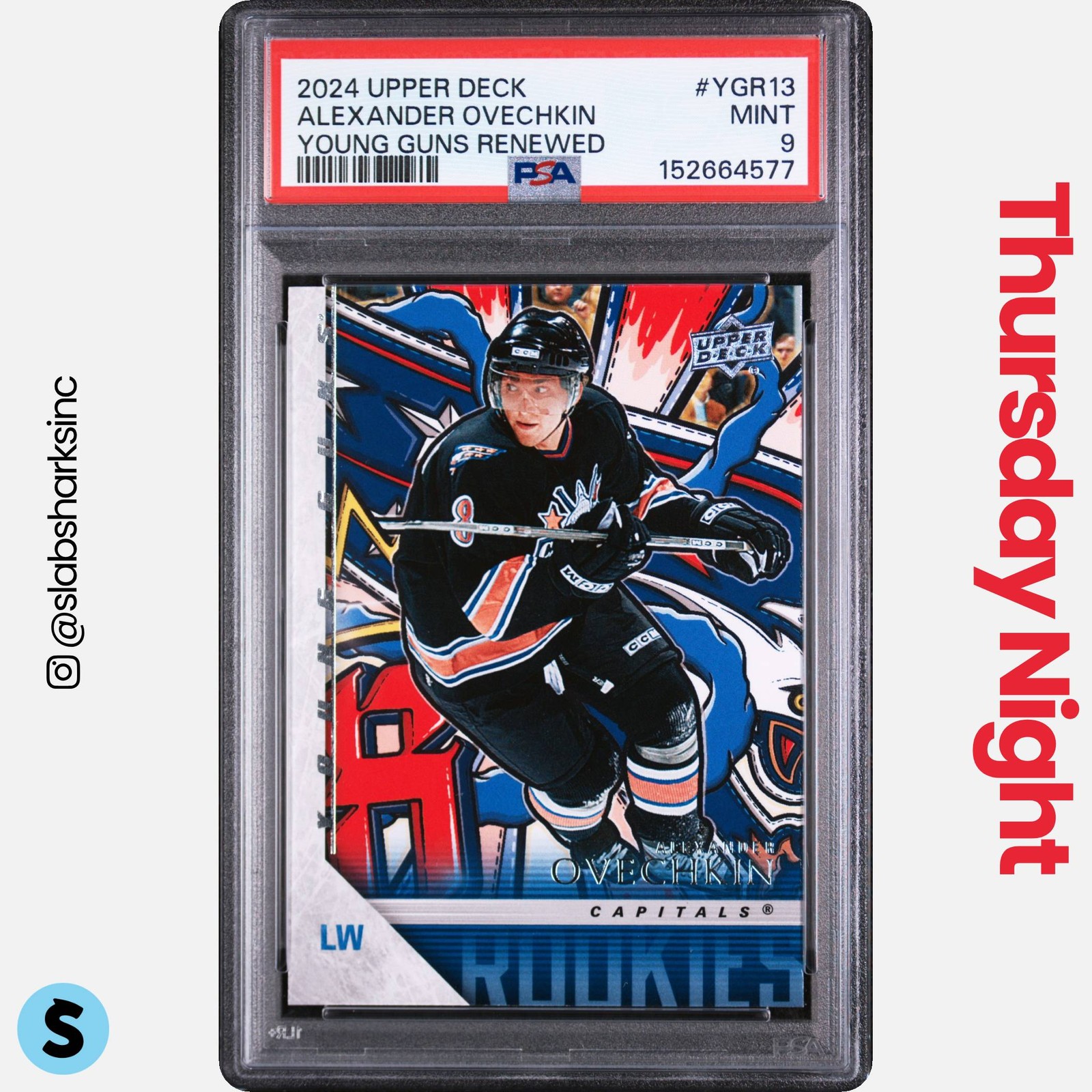 2024 UPPER DECK SERIES 1 #YGR-13 ALEX OVECHKIN YOUNG GUNS RENEWED PSA 9 view 1