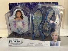 Disney Frozen II Elsa Accessory Set 1 pair Earrings necklace 1 Pair Shoes Gift