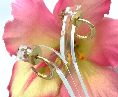 Creolen 750 Gelbgold 18 KT Gold Ohrstecker Ohrringe mit *HERZ*💛 bezaubernd - Bild 1 von 3