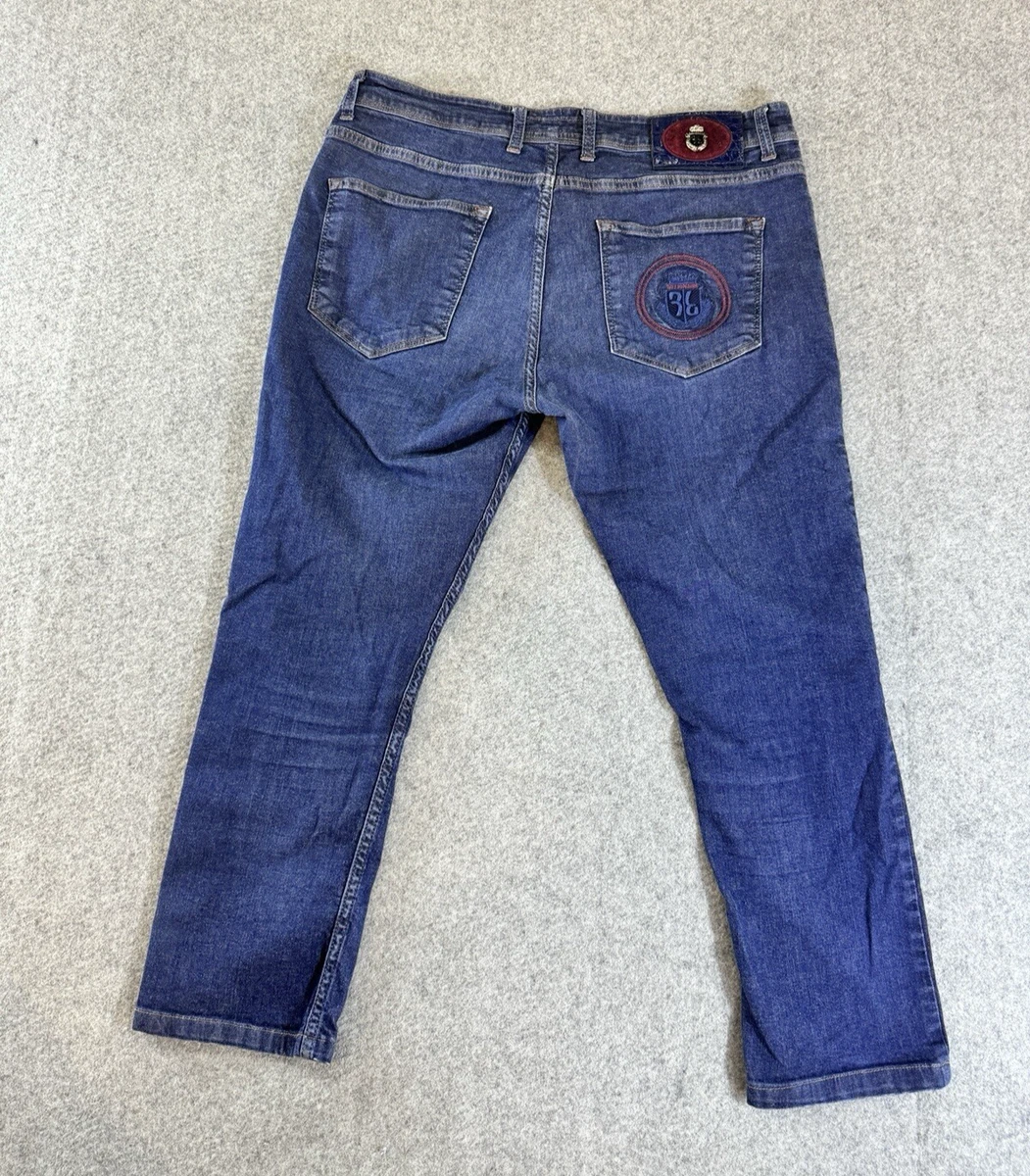 Jeans BILLIONAIRE Pour Hommes - Taille W40 L32, Bleu Foncé, Coupe Droite, Neuf Avec étiquettes
