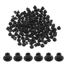 120Pcs Plastic Hole Plugs 1/5"(5mm) Screw Caps Cover Black