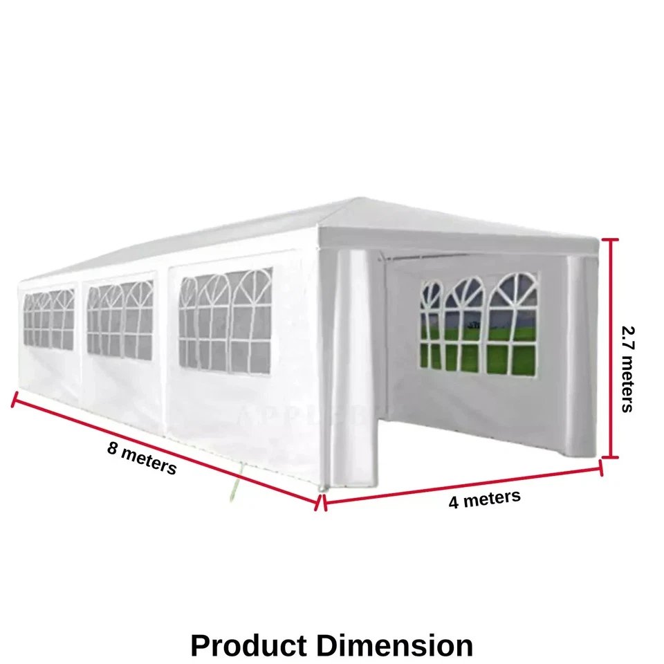Wallaroo 4x8m Gazebo Party Wedding Marquee Event Tent White Outdoor Canopy  - image 2 of 4