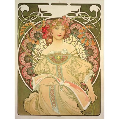 Obraz by Alphonse Mucha - 30x40 Inch Rolled Canvas Wall Art Print