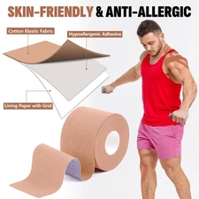 2 inch x 16.4 Feet Waterproof Athletic Tape Sports Tape, Knee Tape for Exercise