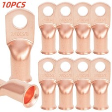 10PCS 2/0AWG - 3/8''Stud Heavy Duty Copper Terminals,Battery Cable Crimp Lugs,Ba