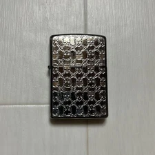 USA Zippo Skull Lighter Multi Pattern Used Collectible