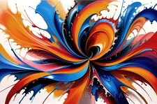 Color Splash Vibrant Abstract Vortex Canvas Wall Art Picture
