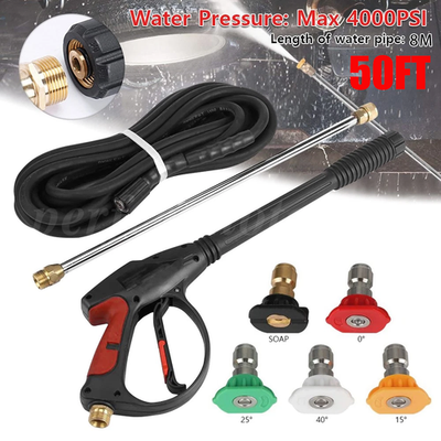 #ad #ad 4000PSI High Pressure Washer Spray Gun Car Power Wand Lance Nozzle Hose Kit $38.99